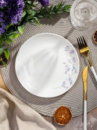 Тарелка десертная, стеклокерамика, 19 см, круглая, Флер, Daniks, LQP-75/ 220804