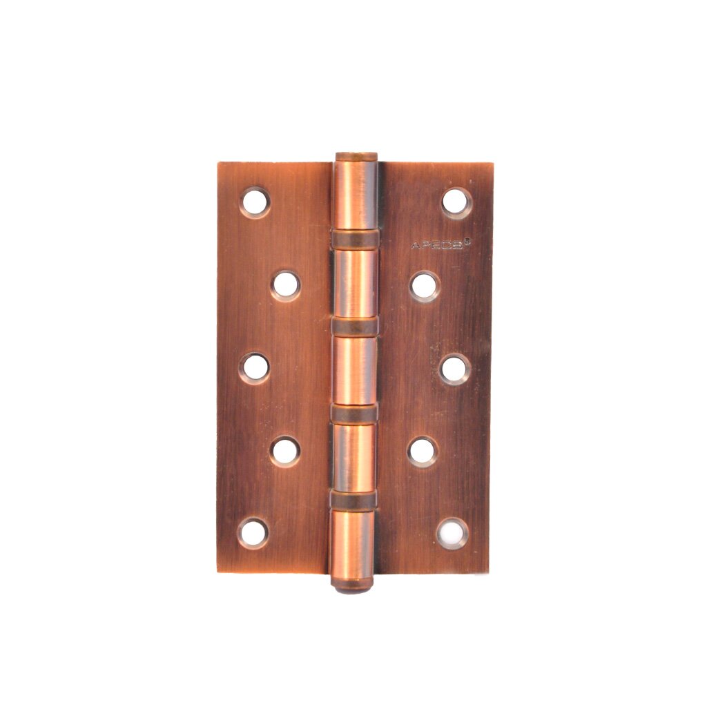 Петля врезная для деревянных дверей, Apecs, 120х80х3 мм, B4-Steel-AC, 13733, универсальный, с 4 подшипниками, медь стопор дверной apecs ds 2751 m ac цам медь