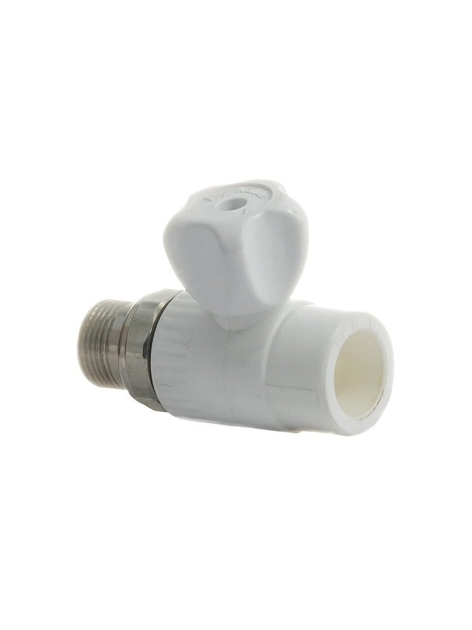 Кран для радиатора прямой, полипропилен, d25х3/4&amp;quot;, белый, Kalde