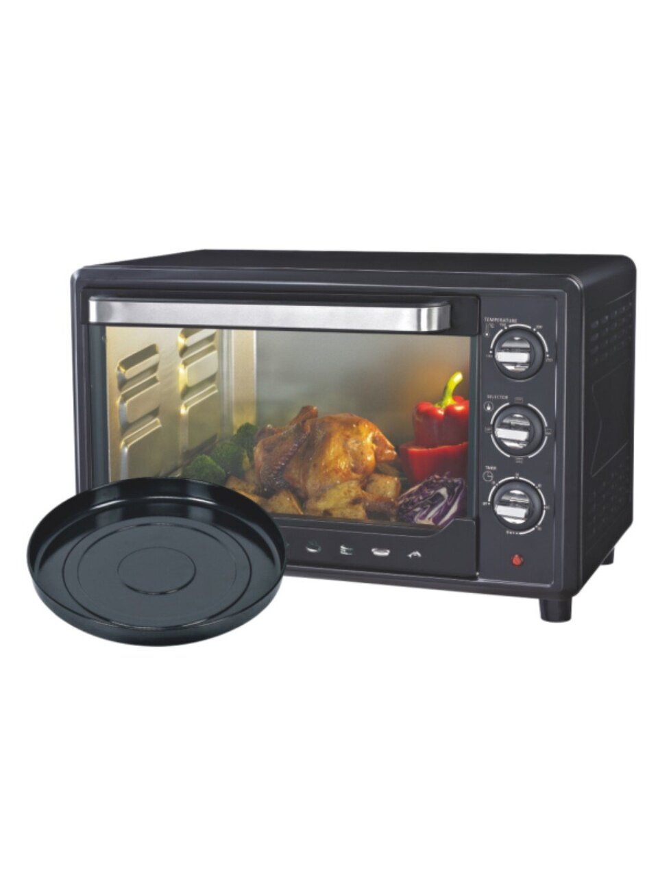 Духовка электрическая, Sakura, 35 л, 1600 Вт, с таймером, 3 режима, форма для выпечки, черная, SA-7001BP