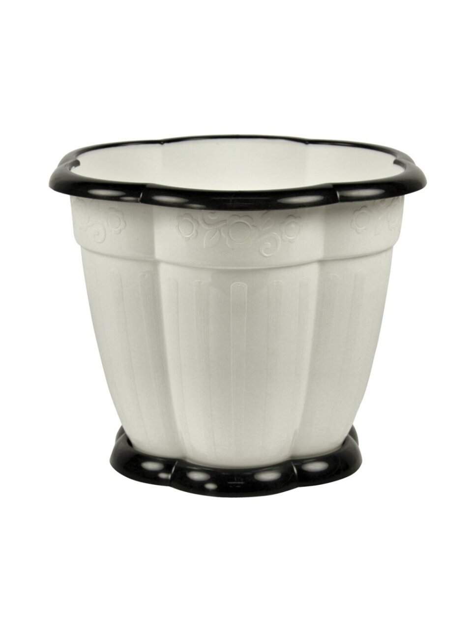 Горшок для цветов пластик, 1.5 л, 16х16х16.3 см, с подставкой, белый, Альтернатива, Восторг, М1234