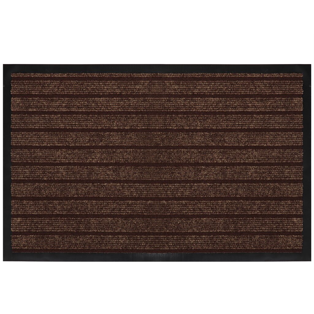 Коврик грязезащитный, 50х80 см, прямоугольный, резина, с ковролином, коричневый, Floor mat Модерн, ComeForte, HP1904