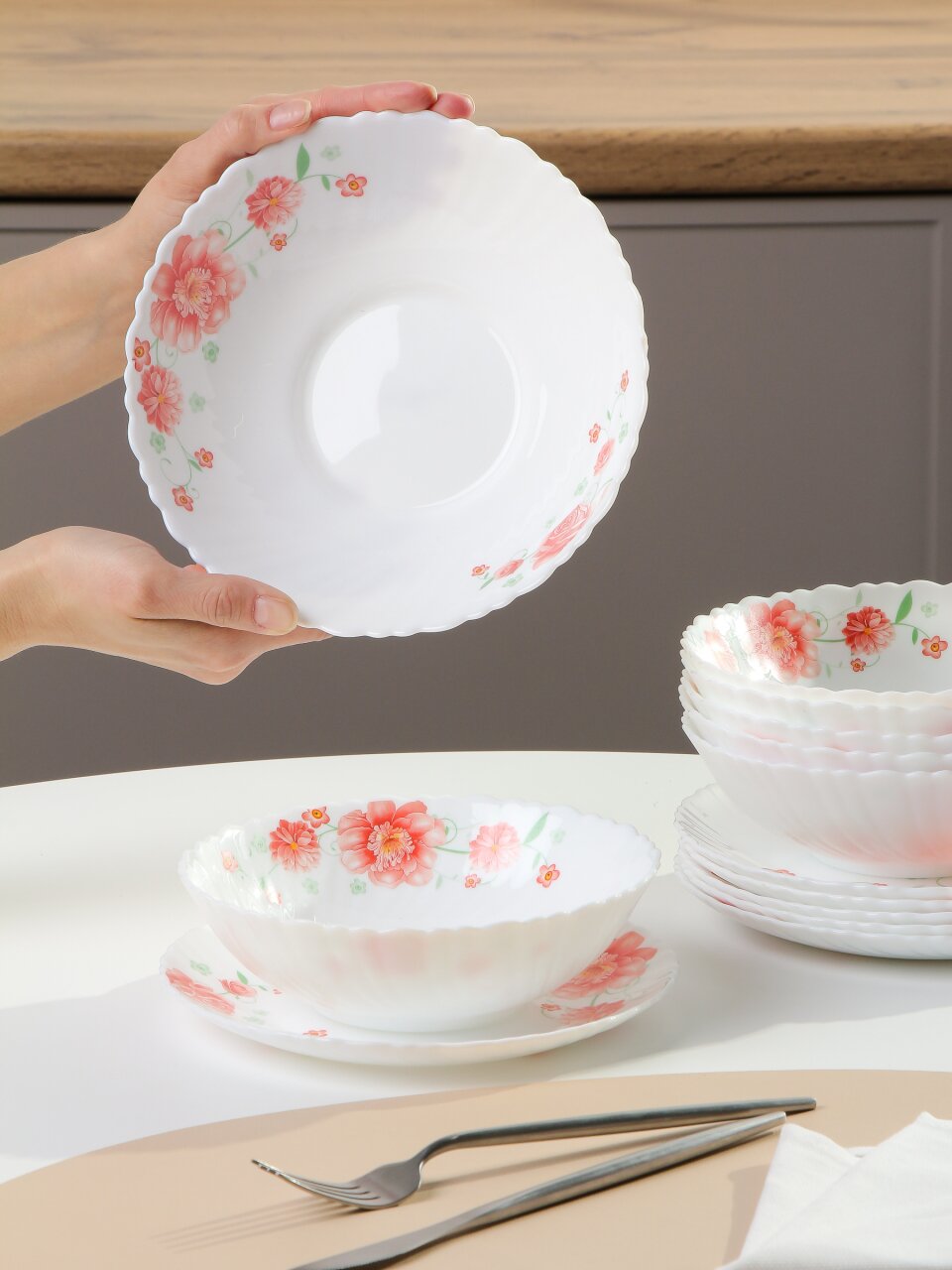 Сервиз столовый стеклокерамика, 13 предметов, на 6 персон, Jewel, Аннет, ПС00114-48