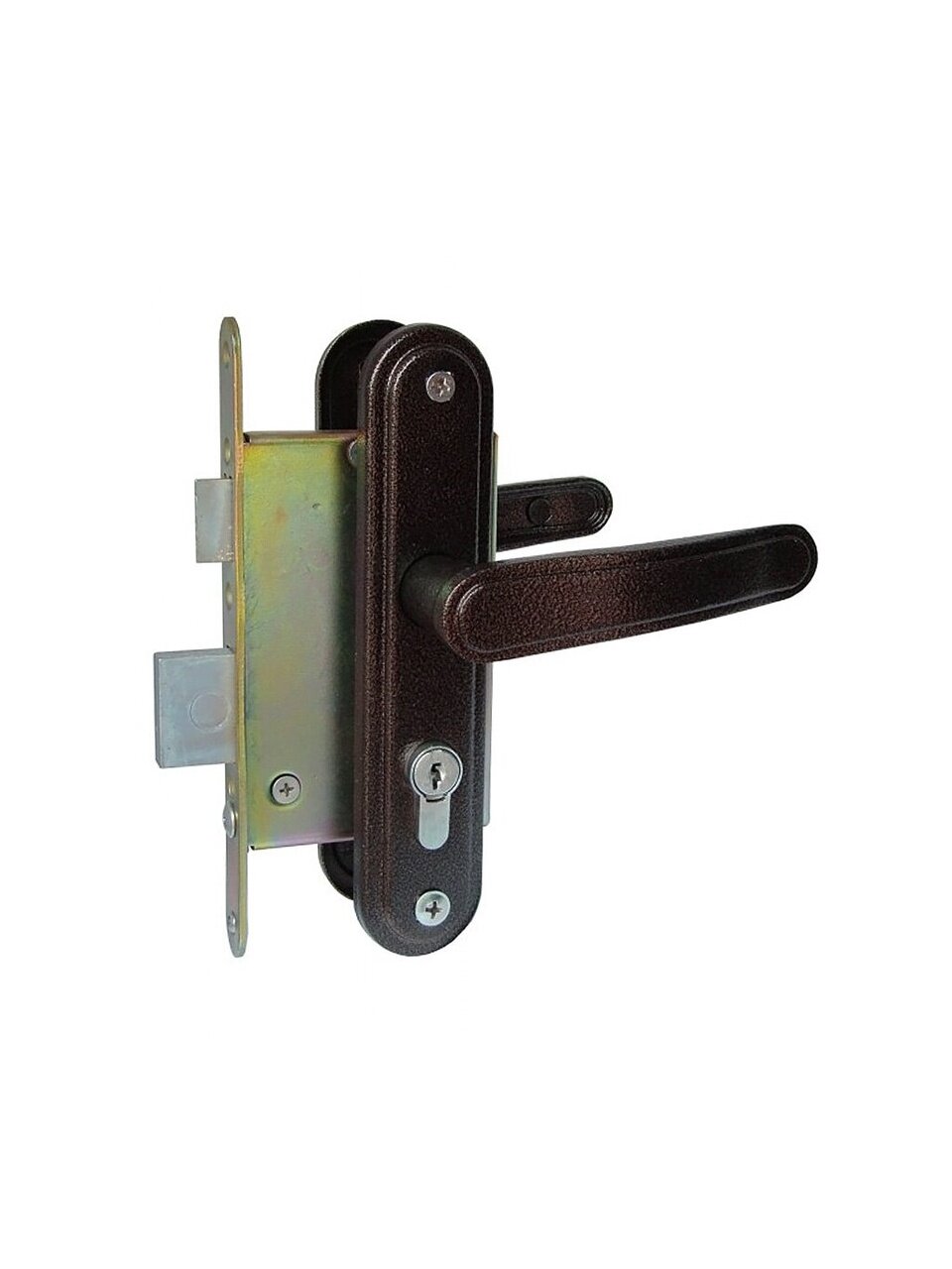 Замок врезной Зенит, ЗВ4-3.03, 00-00000494, ручка в комплекте, цилиндровый, медный