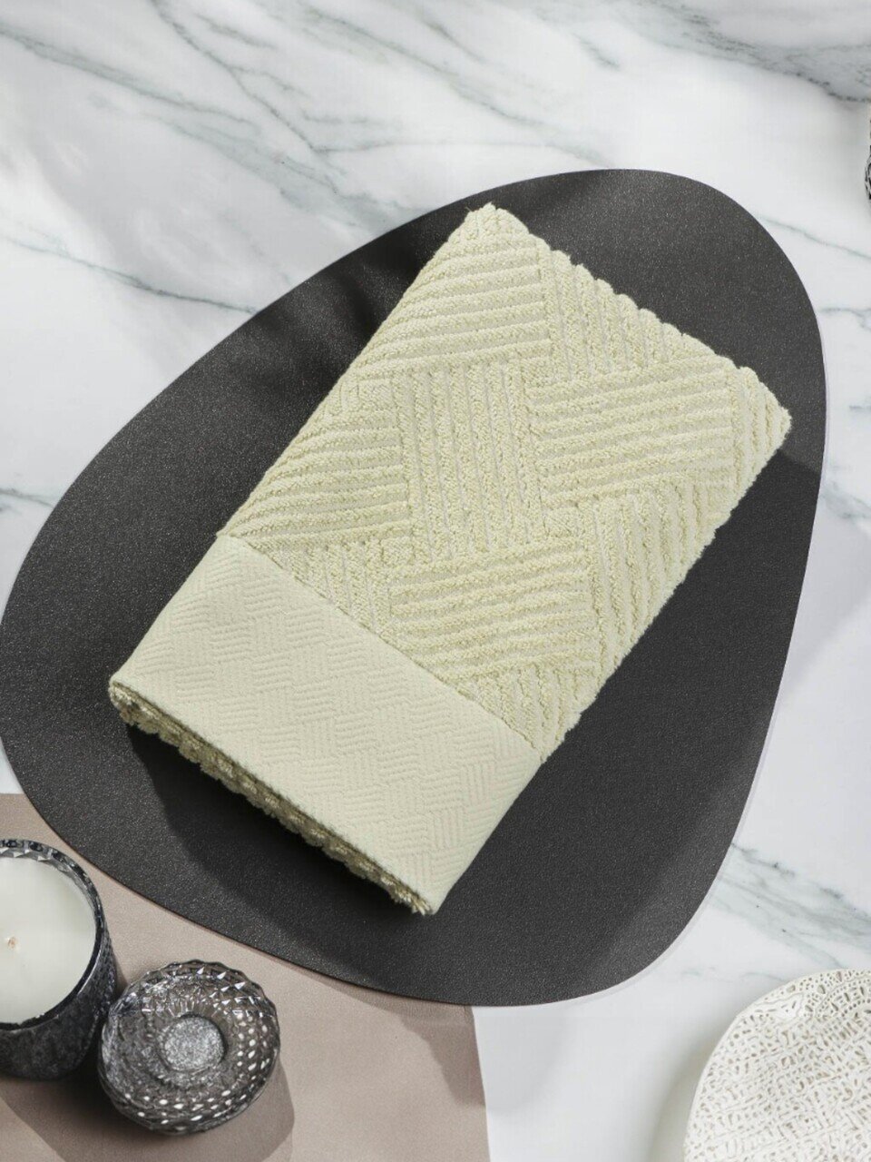 Полотенце банное 50х90 см, 100% хлопок, 500 г/м2, Аура, фисташковое, Узбекистан