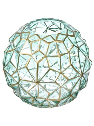 Ваза стекло, настольная, 18 см, Y6-6346, голубая