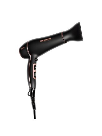Фен Редмонд, 2000 Вт, ионизация, 4 режима, 2 скорости, насадка концентратор, черный, CB526
