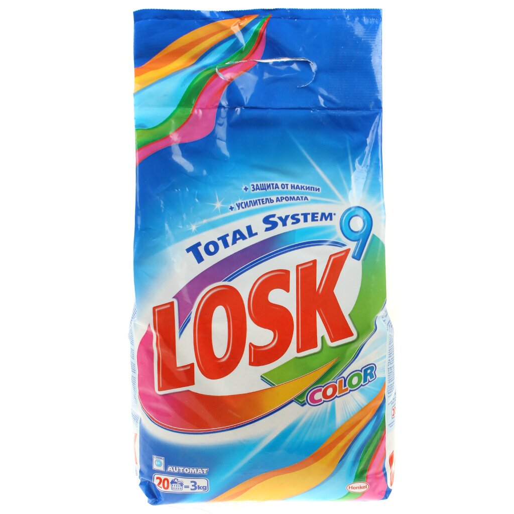 Стиральный порошок Losk, 3 кг, автомат, для цветного белья, Color