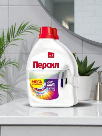 Гель для стирки Персил, 1.95 л, для цветного белья, Color, 1+1, 2587715