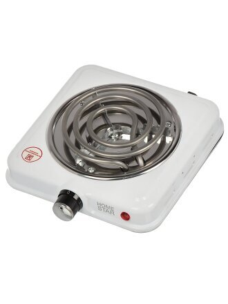 Плита электрическая Homestar, HS-1107, 1000 Вт, 1 конфорка, спираль, эмаль, механическая, переключатель поворотный, белая