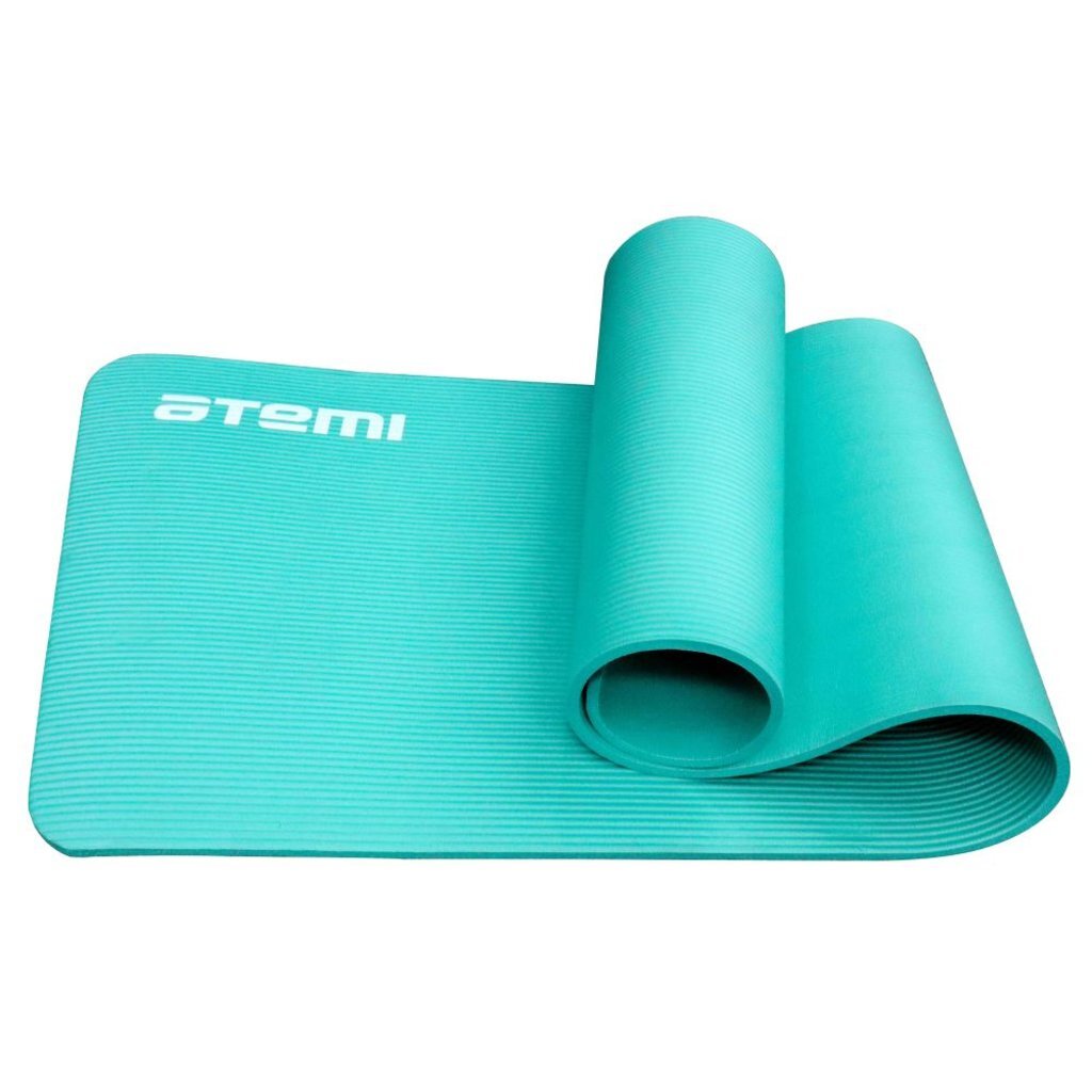 Коврик для йоги и фитнеса Atemi, AYM05BE, NBR, 183x61x1,0 см, голубой, 00-00005946