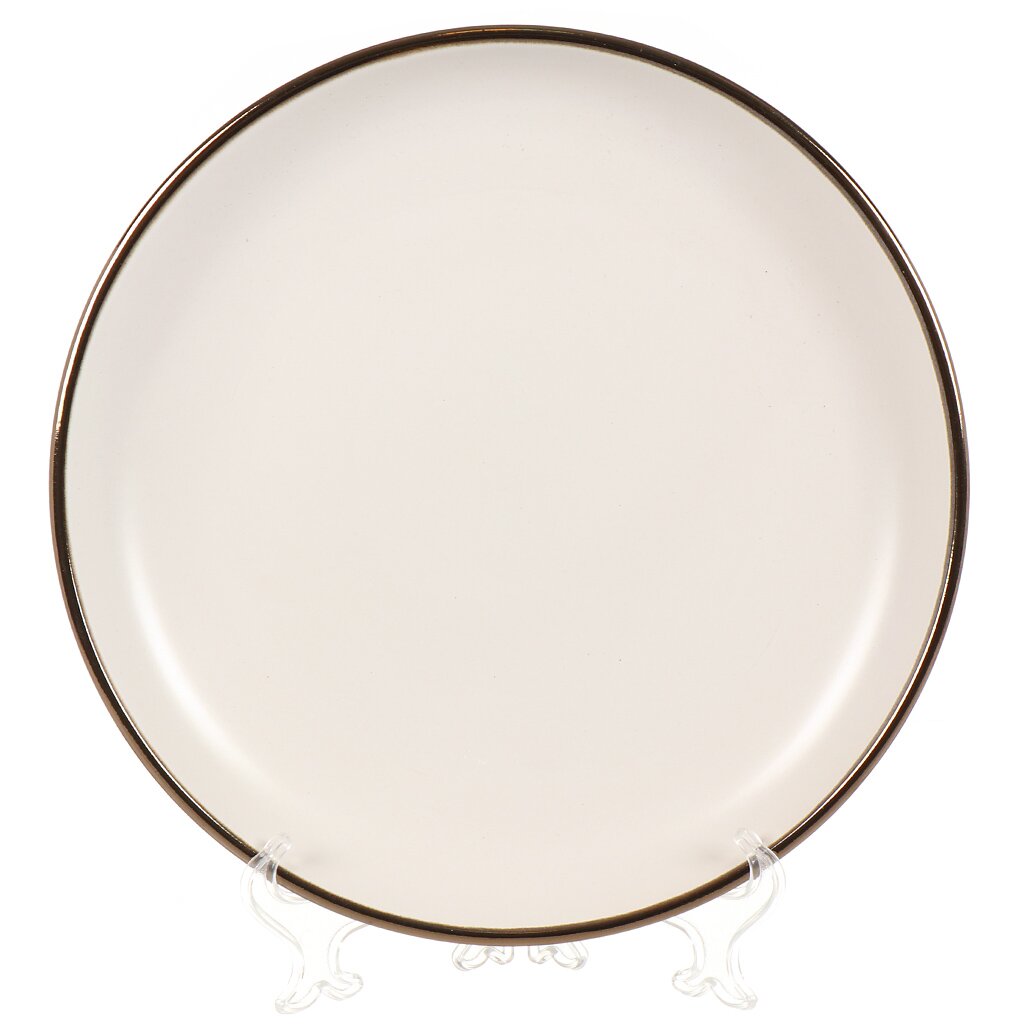 Тарелка обеденная, керамика, 27.3 см, круглая, Luna, Apollo, LUN-27, белая тарелка обеденная керамика 24 см круглая графика lefard серый графит
