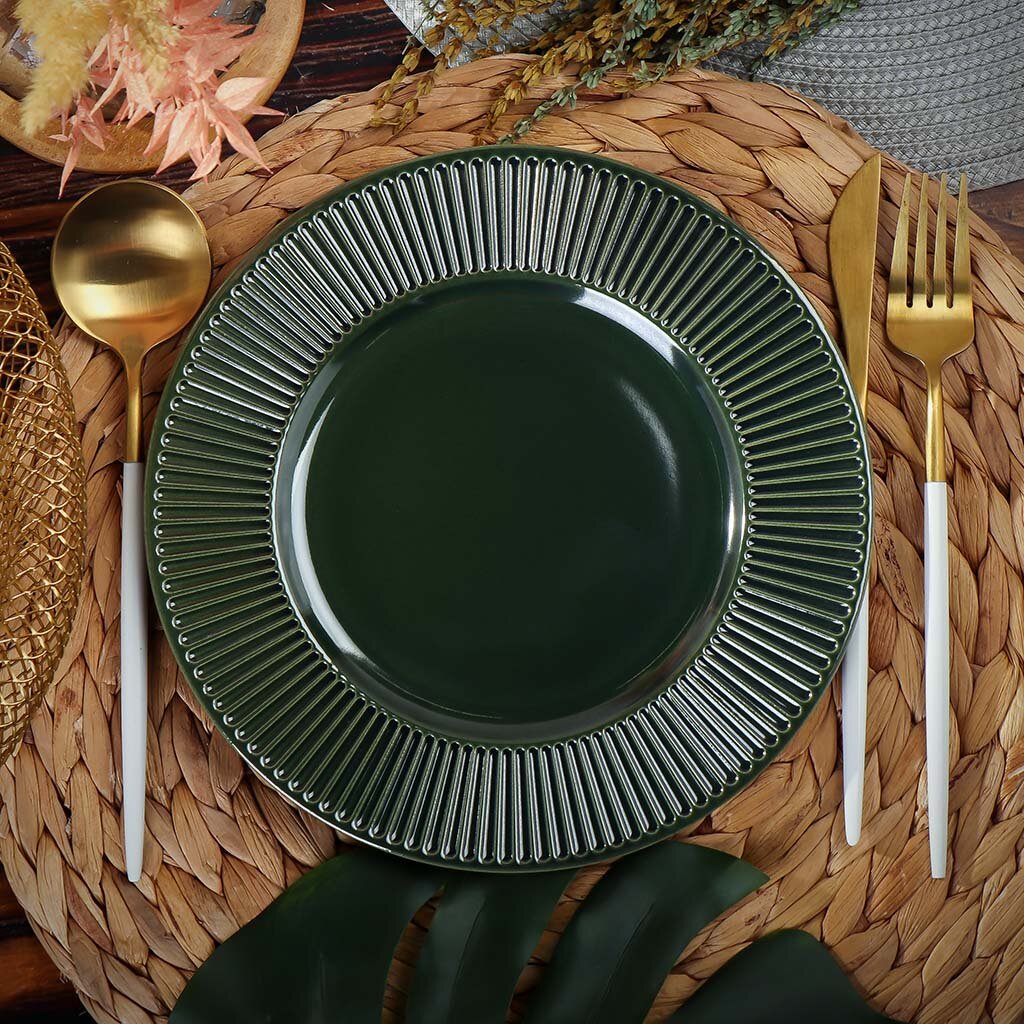 Тарелка десертная, керамика, 22 см, Emerald Green, Domenik, TDP472/DMD033 тарелка десертная керамика 19 см круглая macarons domenik dm7001 мятная