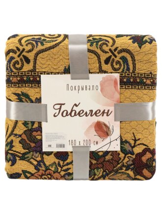 Покрывало 2-спальное, 200х180 см, 100% полиэстер, гобелен, Цветы, в ассортименте, Y8-1820-01