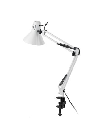 Светильник настольный E27, 40 Вт, белый, абажур белый, Эра, N-121-E27-40W-W, 18х72, C0041455