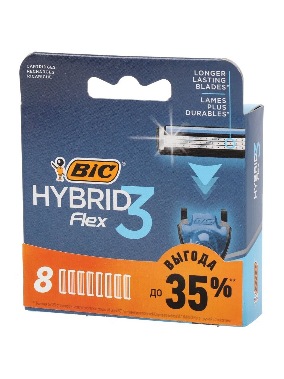 Сменные кассеты для бритв Bic, Hybrid 3 Flex, для мужчин, 8 шт, 921450