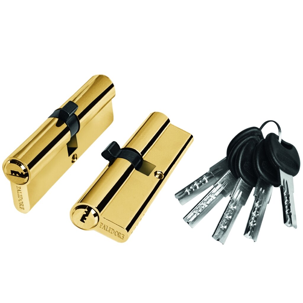 Личинка замка двери Palidore, 90PB, 98760935, 90 мм, ключ-ключ, золото