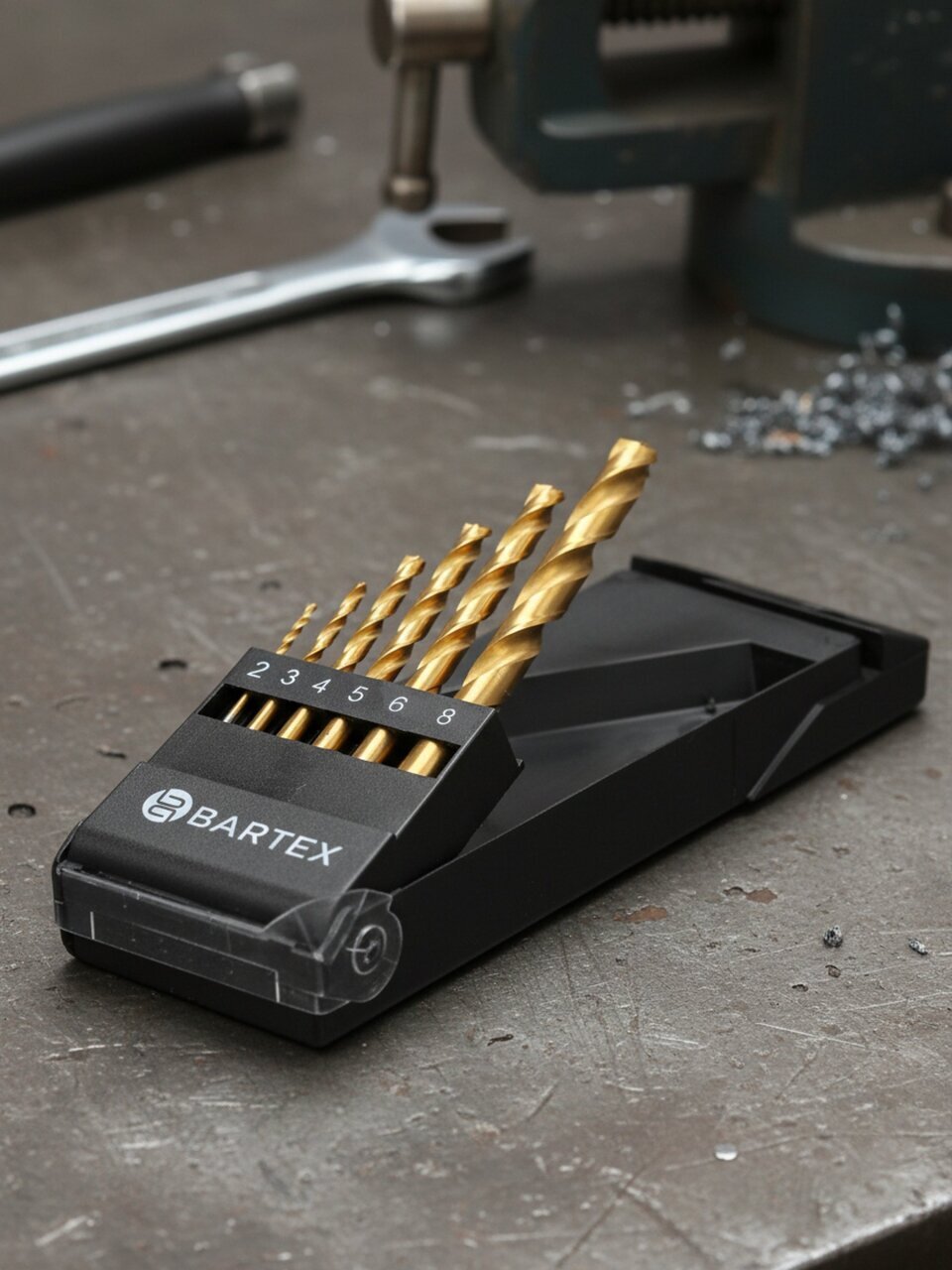 Набор сверл по металлу, 6 шт, Bartex, HSS TiN, 2-8 мм, цилиндрический хвостовик, KF100314S