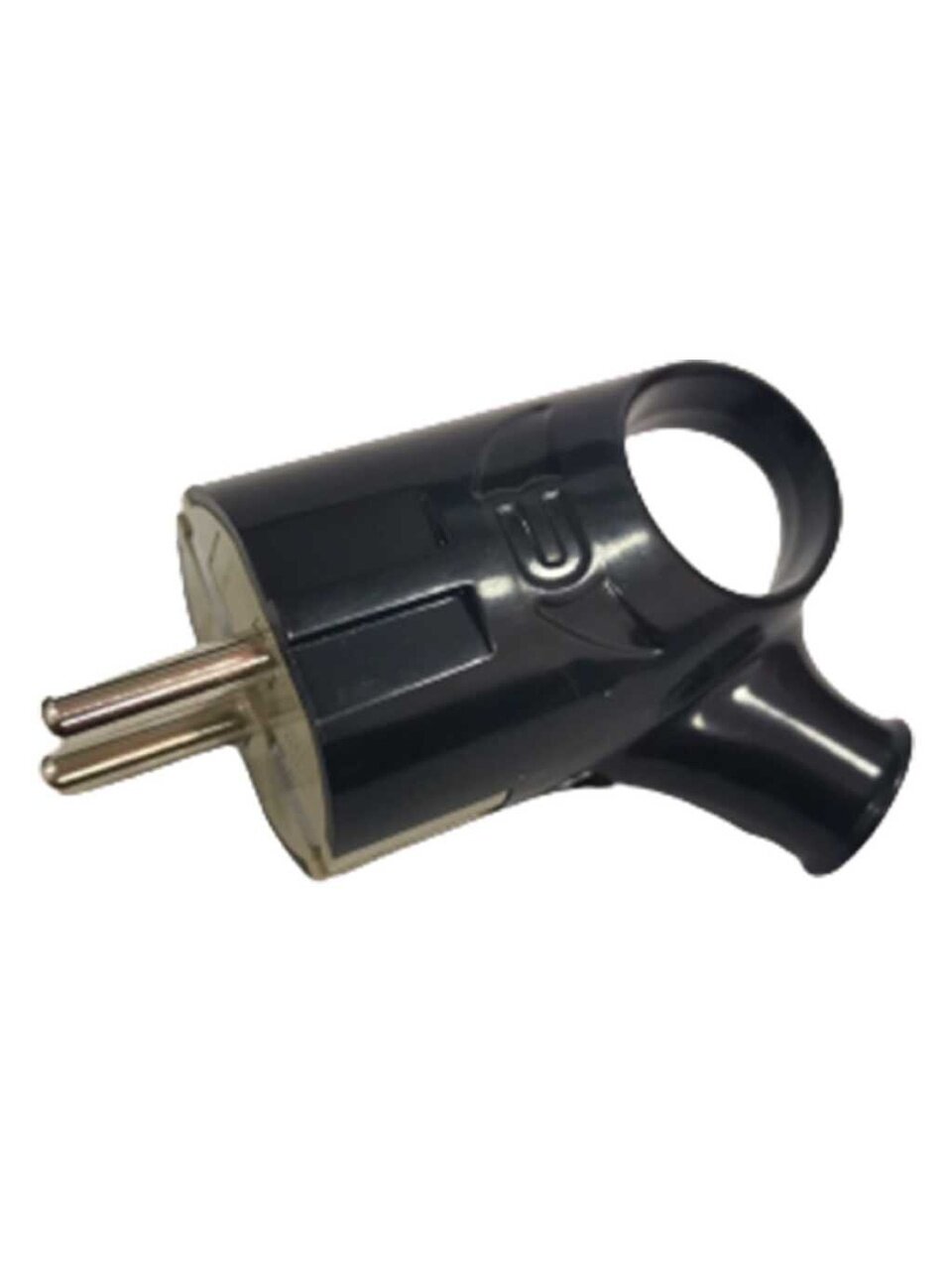 Вилка угловая, с заземлением, 16 А, IP20, 250 В, разборная, с ушком, черная, General Lighting Systems, 470513