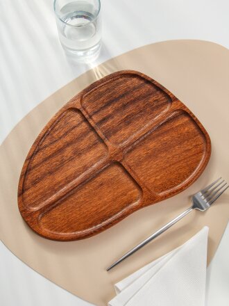 Менажница орех, 30х22х1.5 см, 4 секции, Daniks, PS71530H