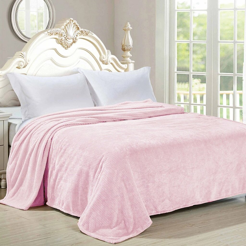 Покрывало 2-спальное, 200х180 см, фланель жаккард, Guten Morgen, Лаванда, ПКЛав-180-200