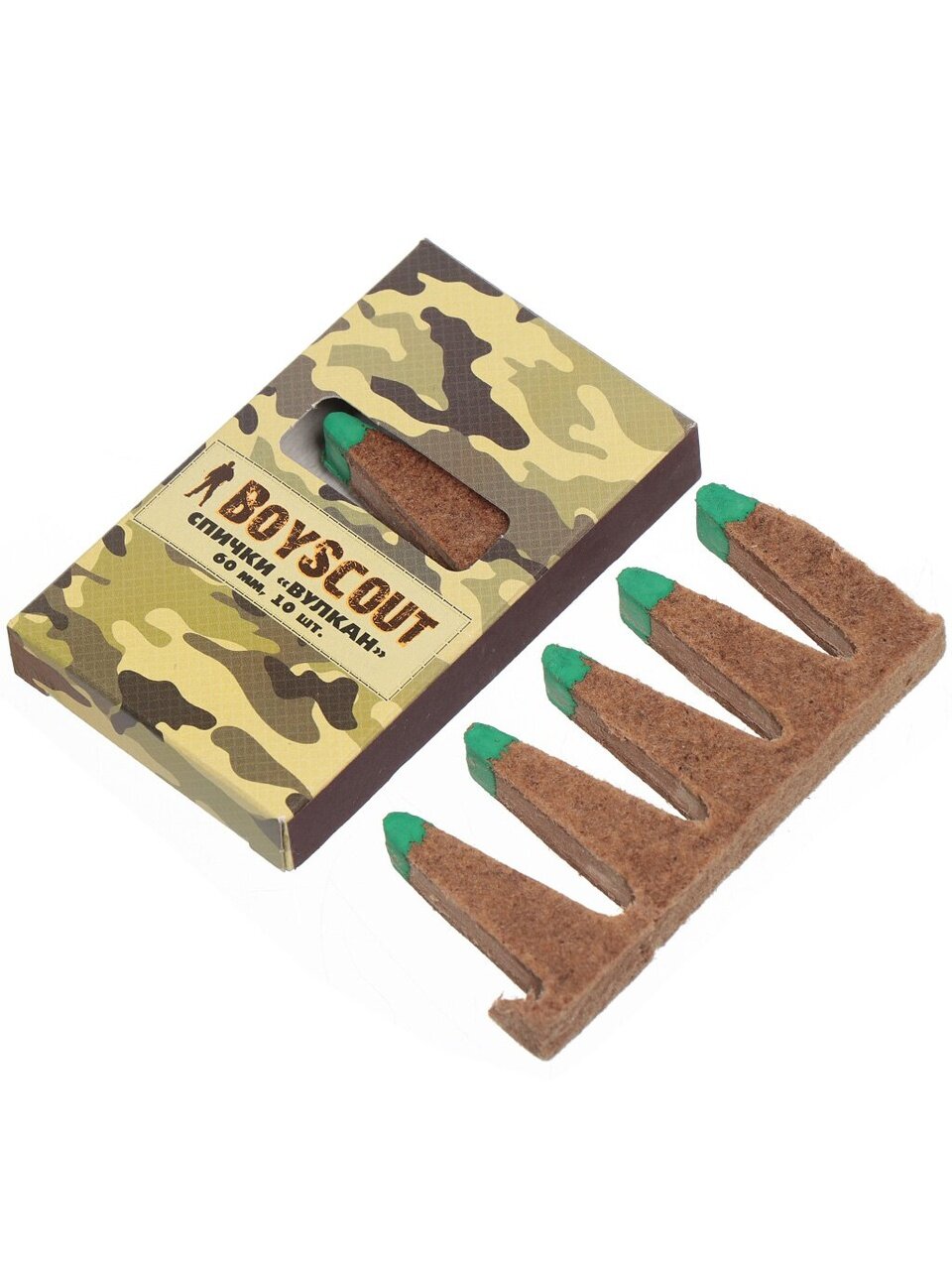 Спички длительного горения, Boyscout, Вулкан, 60 мм, 10 шт, 61034