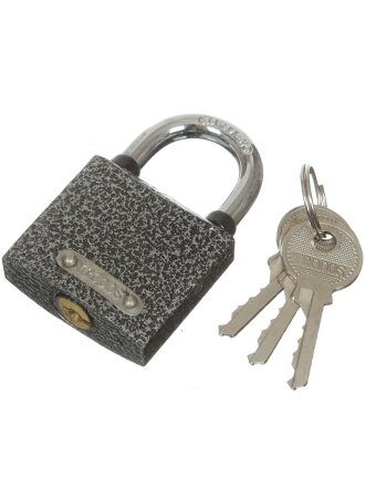 Замок навесной Trodos, ВС-HG36-38, 210003, коробка, цилиндровый, 3 ключа