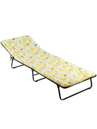 Раскладушка 192х65х25 см, 120 кг, Стефания, с86а/123, мягкая, сталь, ткань, матрас в комплекте, поролон, в ассортименте