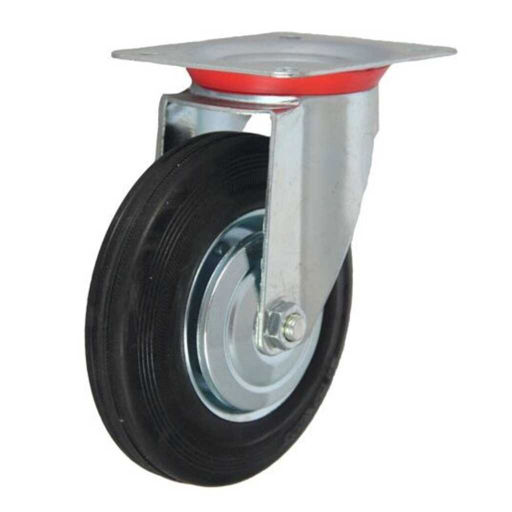 Колесо промышленное резина PR, 100 мм, SC 42, поворотное, Мави-про колесо промышленное резина pr 75 мм scb 93 с тормозом мави про