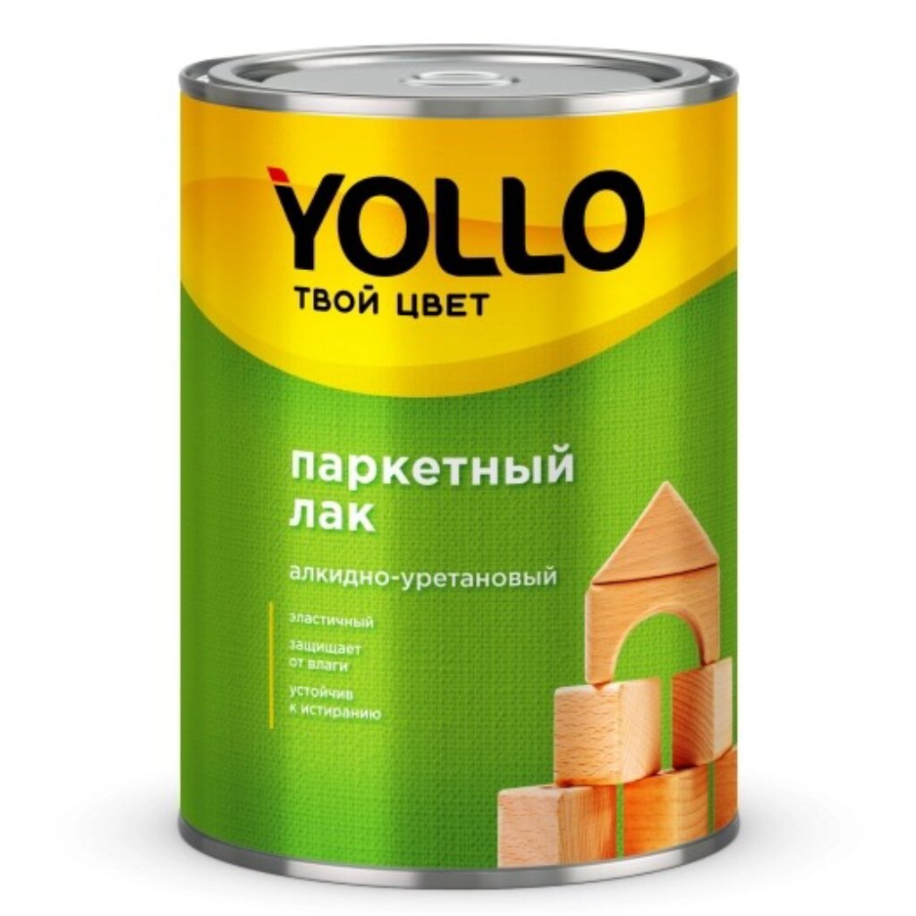 Лак Yollo, паркетный, глянцевый, алкидно-уретановый, для внутренних работ, 0.9 кг лак yollo паркетный матовый алкидно уретановый для внутренних работ 1 9 кг
