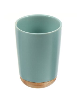 Стакан для зубных щеток, 8х11 см, керамика, бирюза, Бамбук, CE2504CA-TB