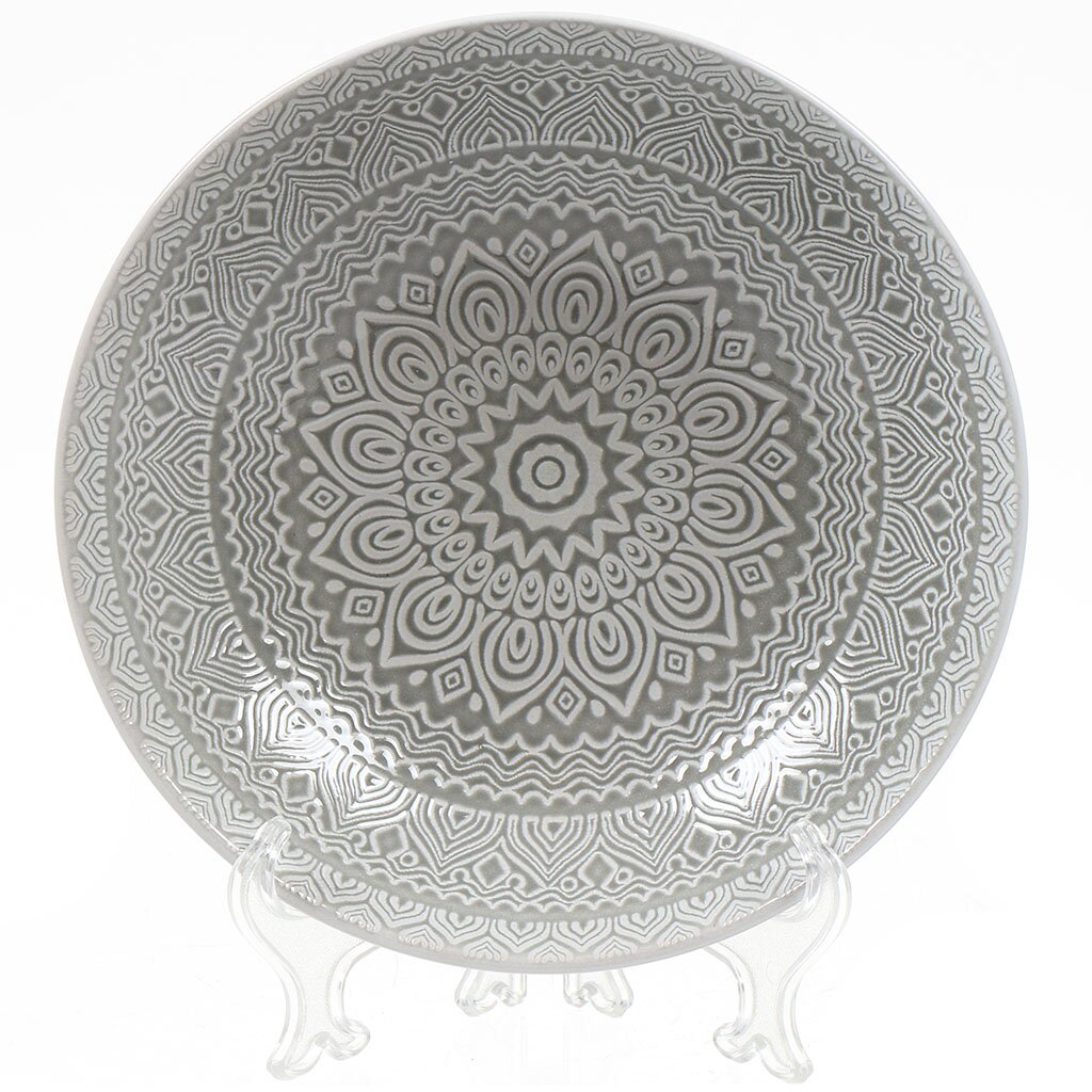 Тарелка суповая, керамика, 20 см, круглая, Таяна, Daniks форма для запекания керамика 24х41 5х6 5 см 4 л прямоугольная борисовская керамика обч00004460