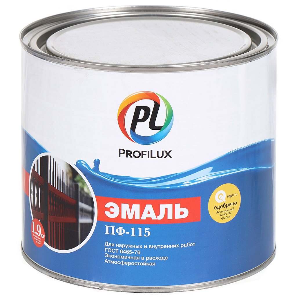 Эмаль Profilux, ПФ-115, алкидная, глянцевая, желтая, 1.9 кг