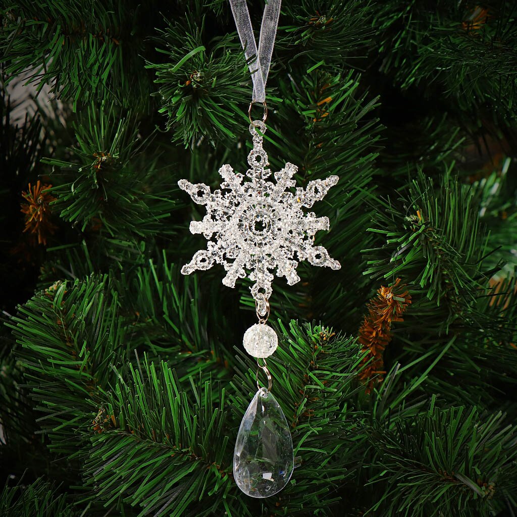 Елочное украшение Снежинка, серебро, 7.5 см, SYYKLA-1822163