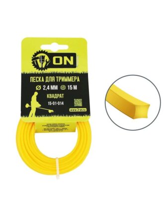 Леска для триммера 2.4 мм, 15 м, квадрат, Трион