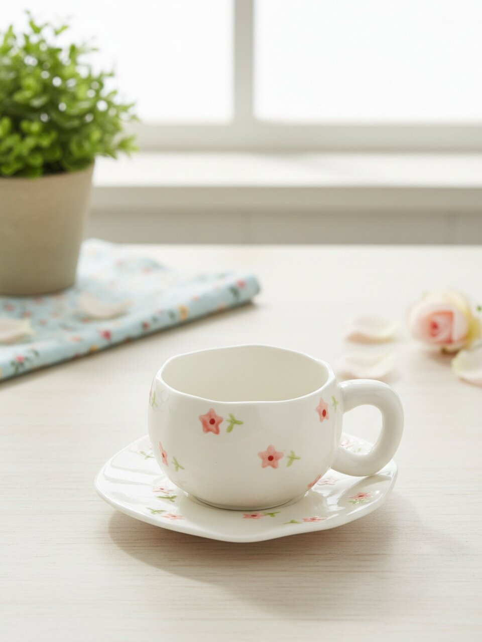 Чайная пара фарфор, 2 пр, 1 перс, 320 мл, Цветик, В060823