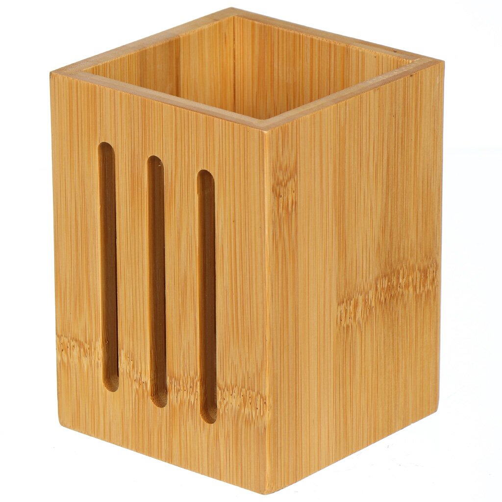 Подставка для столовых приборов, бамбук, 10х10х13.5 см, CT04510B корзина для столовых приборов 19х10 см бамбук хлопок овальная бежевая stem