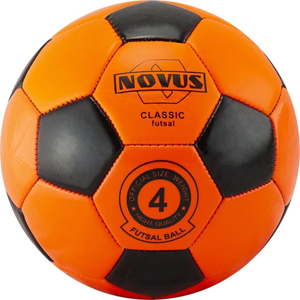 Мяч футбольный Novus CLASSIC FUTSAL, PVC foam, оранж/чёрн, р.4, м/ш, окруж 63-66, 00-00004638