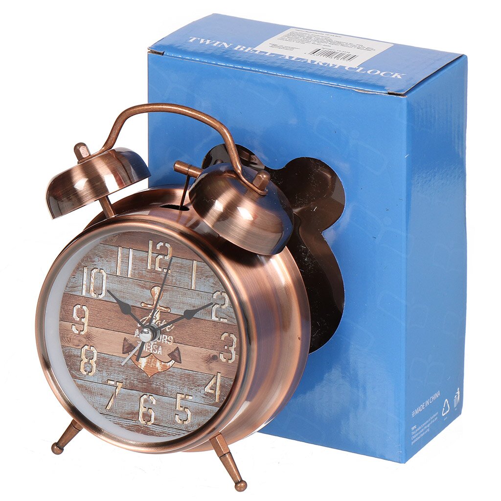 Часы-будильник настольные, 10х14.5 см, металл, стекло, Y4-3335