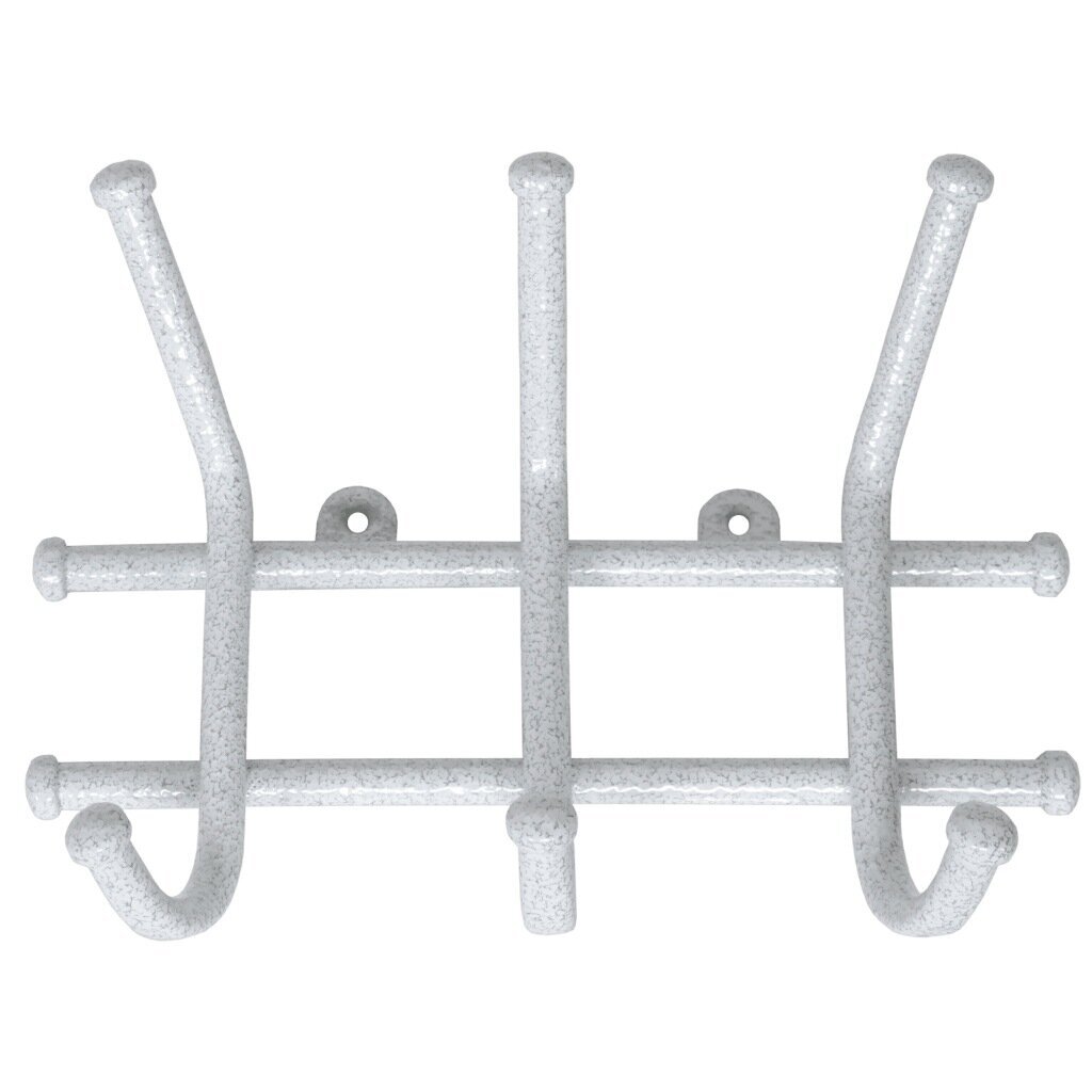 Вешалка настенная 3 крючка, 16.5х23х8 см, ЗМИ, Норма 3, ВН 64 БС, белое серебро