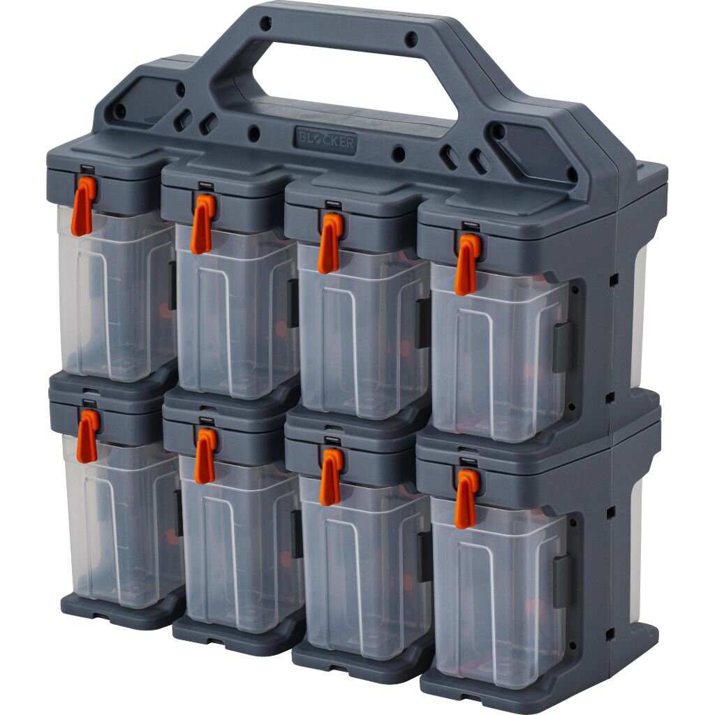 Ящик-органайзер для инструментов, 15х31х32 см, пластик, Blocker, Expert, пластиковый замок, серо-свинцовый, оранжевый, BR395012026 пластиковый кейс органайзер зубр