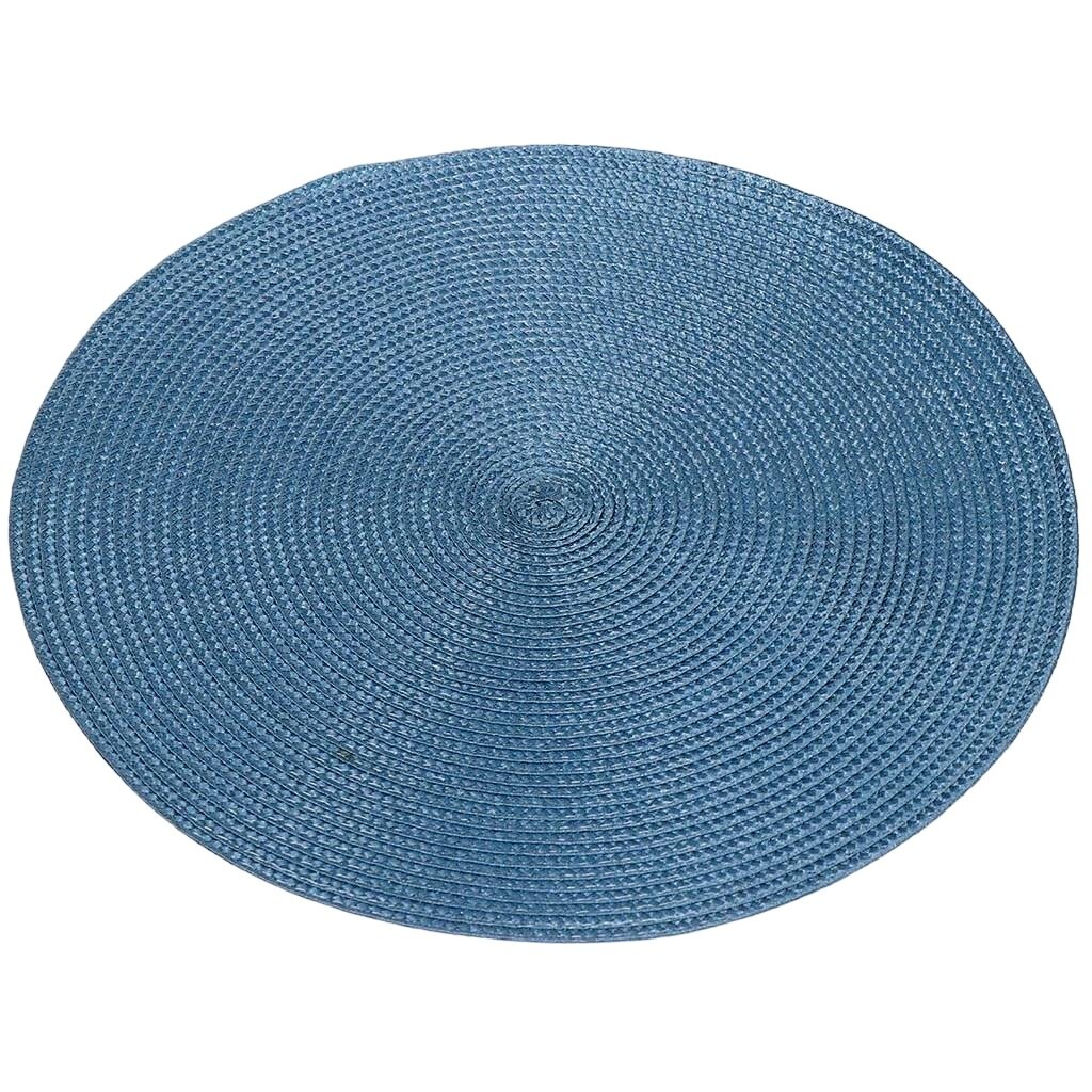 Салфетка для стола полимер, 38х38 см, круглая, голубая, Y6-2544 салфетка для стола полимер 38х38 см круглая y4 6990