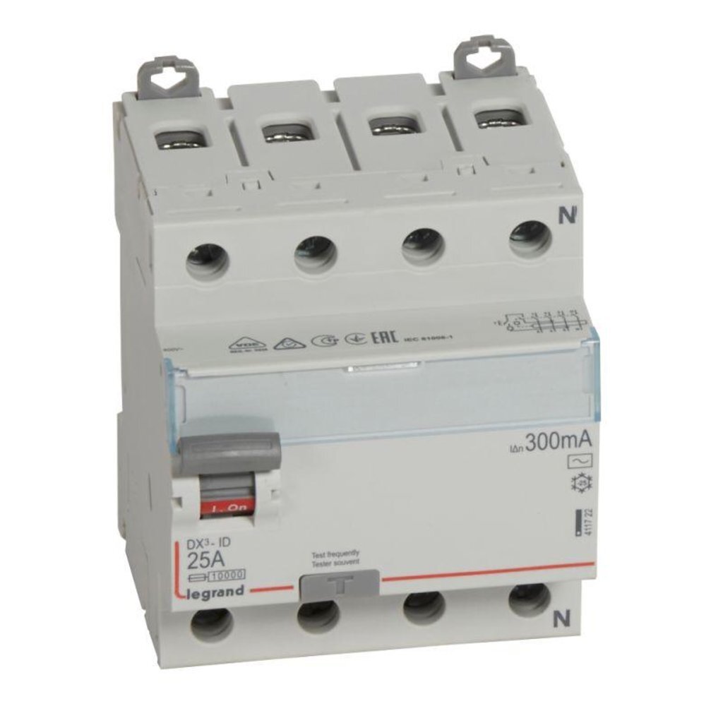 Выключатель дифференциального тока 4п 25А 300мА тип AC DX3 Leg 411722