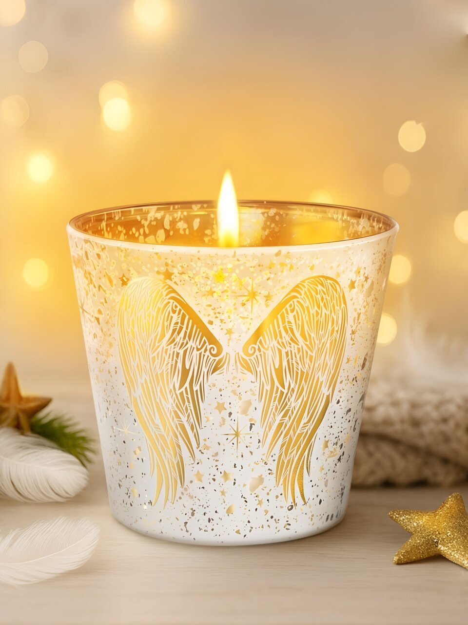 Свеча ароматизированная, 8.5х9х9 см, в стакане, Bartek Candles, Королевские крылышки, 115 гр