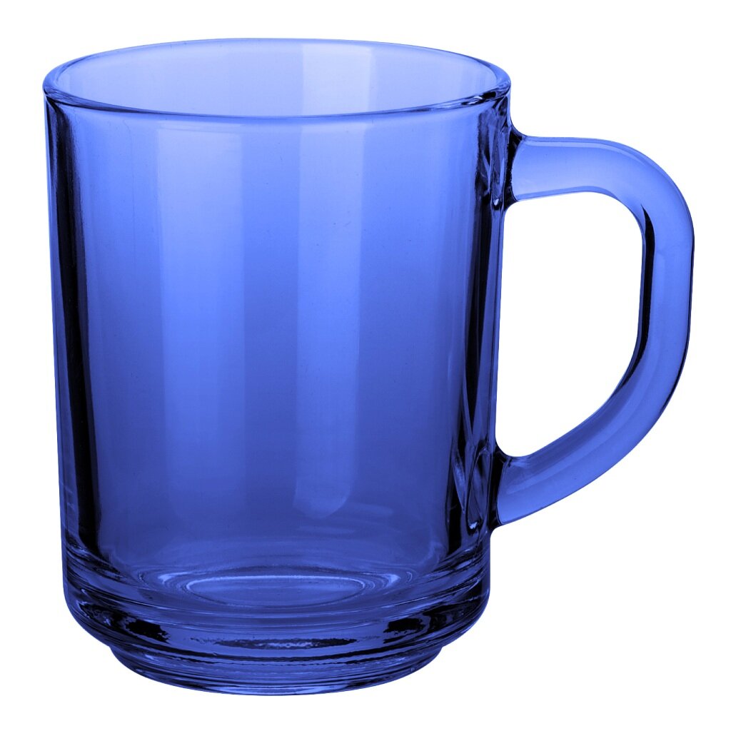 Кружка стекло, 250 мл, Only Saphir, 50101-12 тарелка обеденная стекло 21 см круглая sea brim saphir 50186 06 синяя