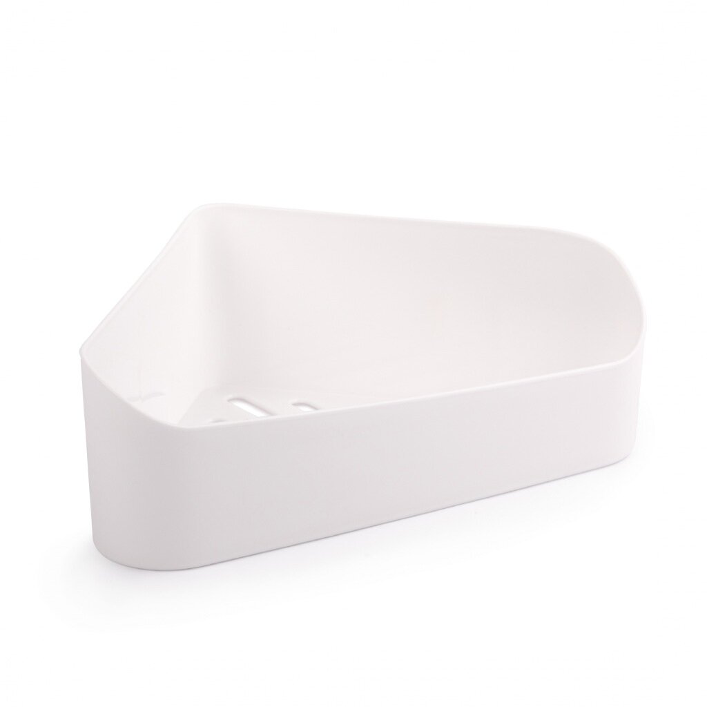 Полка настенная, угловая, для ванной комнаты, белая, Альтернатива, М8434 3 4 5 слойная кухонная стойка для хранения треугольник подвижная пластиковая полка для ванной комнаты колеса компактный органайзер