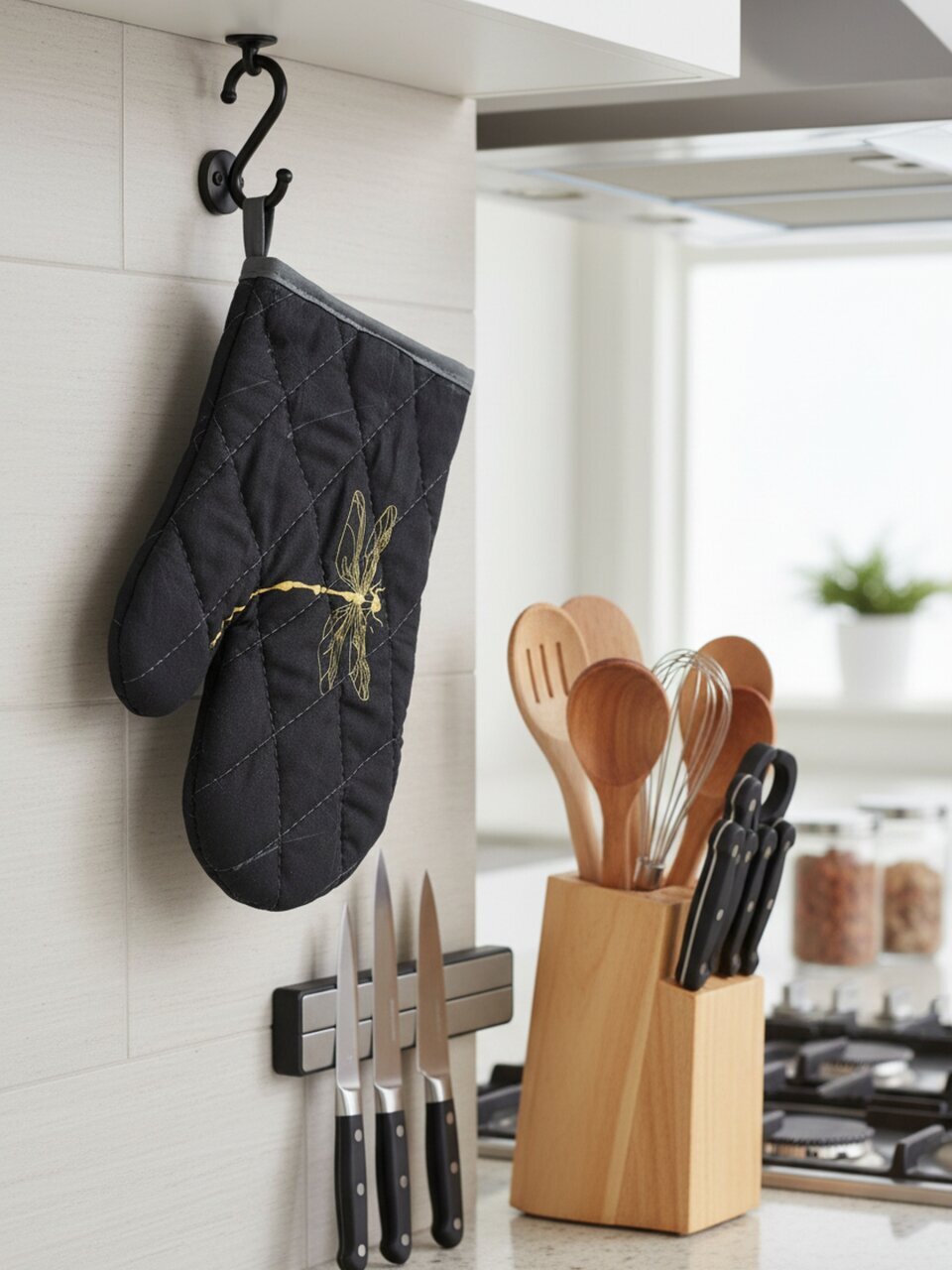 Прихватка-варежка, 26х18 см, 100% хлопок, стрекоза, Узб-н