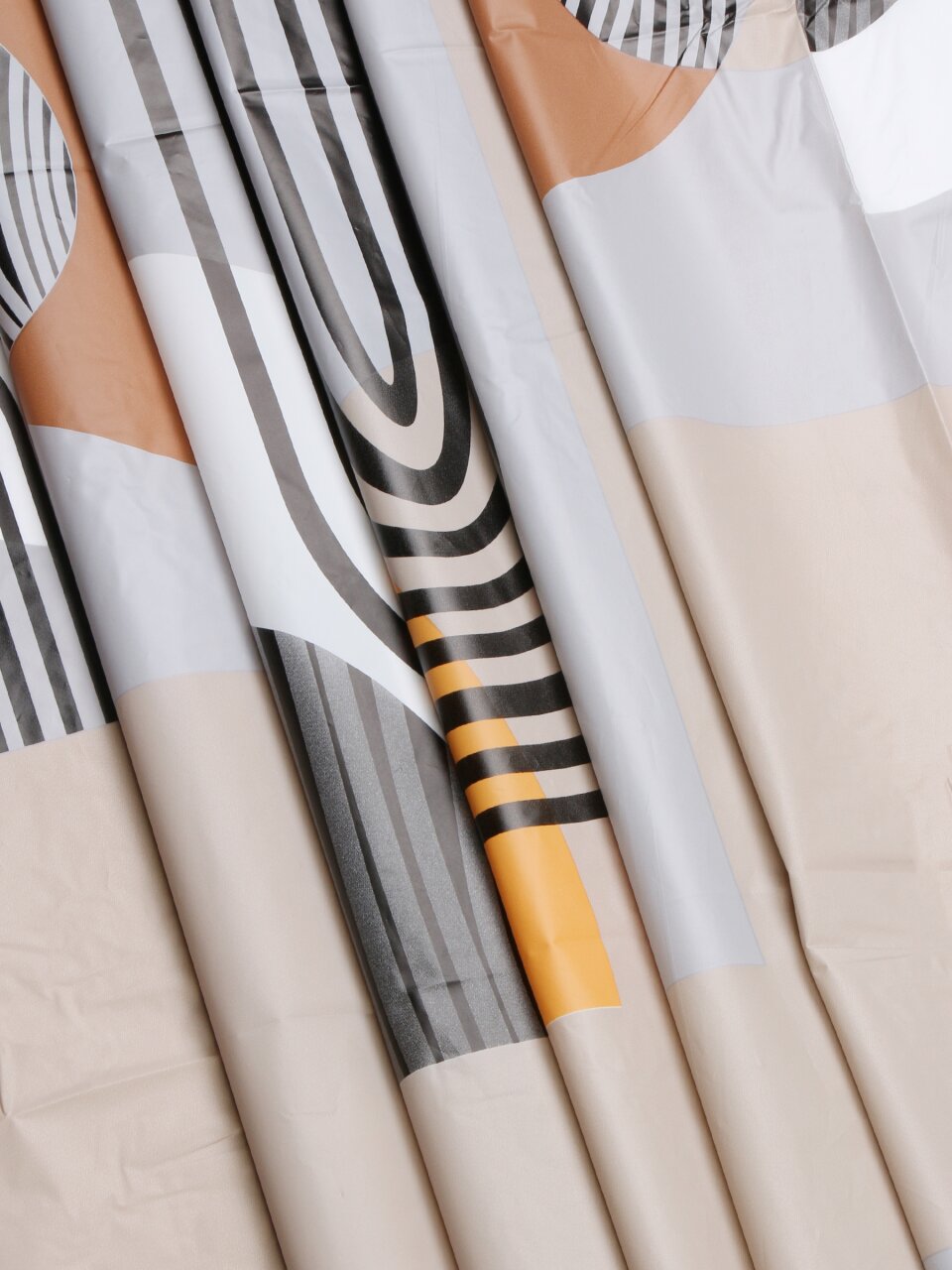 Штора для ванной 180х180 см, Peva, Геометрия, бежевая, Y4-11151