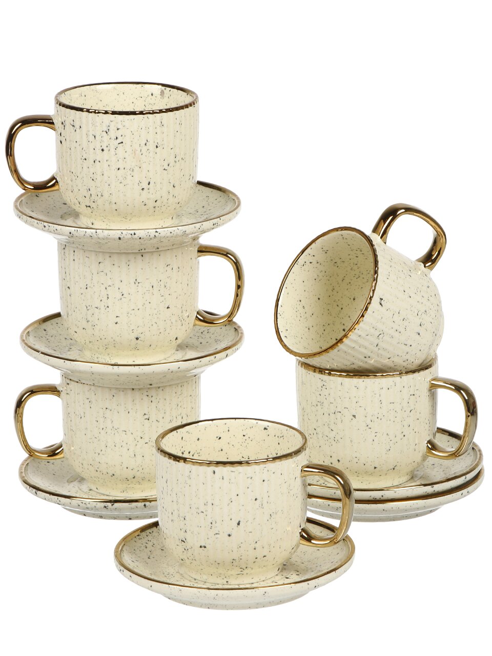 Набор чайный фарфор, 12 предметов, на 6 персон, 220 мл, Jewel, Пудинг, ПС0002-14