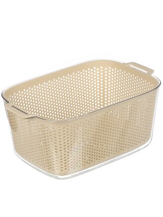 Корзина для хранения, 12 л, 34.5х23х15 см, прямоугольная, пластик, бежевая, Y4-11203